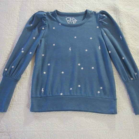 Chaser Top XS Starry Bolts Blue Puff Sleeve (Top Only) - Picture 2 of 7